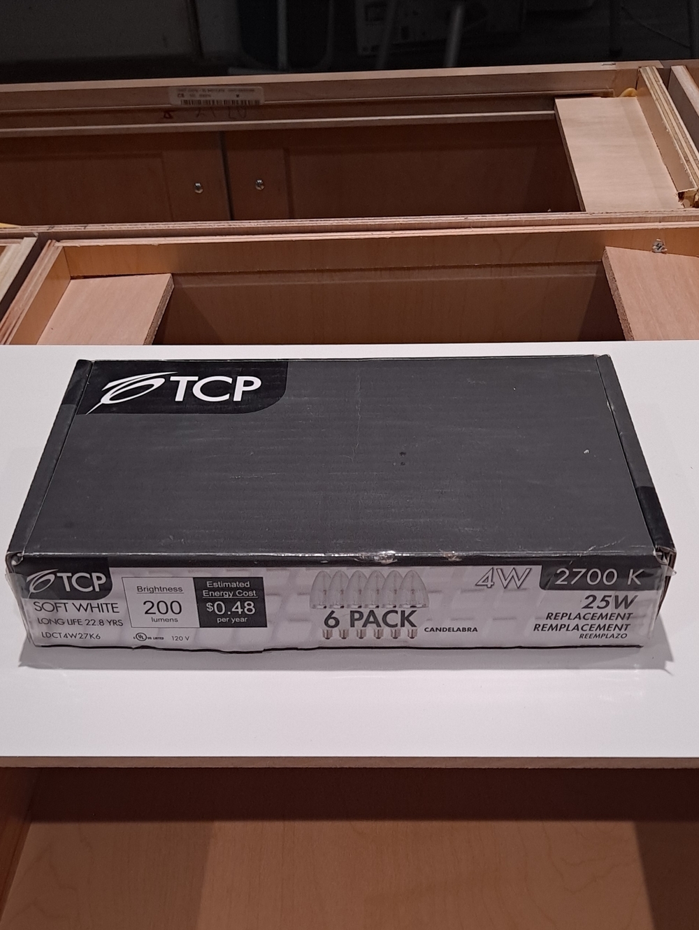 TCP Soft White 2700K 4W LED Candelabra Bulb 6-Pack